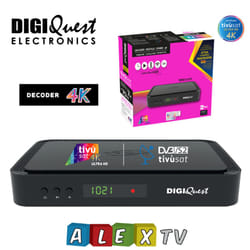Tivusat Digiquest Q80 4K Ultra HD with Activated Tivusat Card for Italian TV