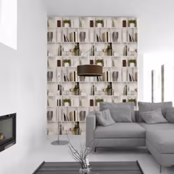 AS Creation Vintage Wooden Shelf Bookcase Wallpaper Contemporary Paste The Wall
