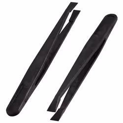 sourcingmap 2 Pcs 93301 Black Plastic Anti Static Flat Tip Tweezers Tool 4.5" Long