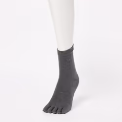 Uniqlo Japan Finger Half Socks - 08 DARK GRAY/2729