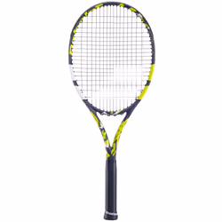 Babolat Boost Aero Yellow Tennis Racquet (4 1/4"""" Grip) Strung with White Babolat Syn Gut at Mid-Range Tension