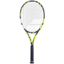 Babolat Boost Aero Yellow Tennis Racquet (4 1/4"""" Grip) Strung with White Babolat Syn Gut at Mid-Range Tension