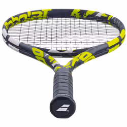 Babolat Boost Aero Yellow Tennis Racquet (4 1/4"""" Grip) Strung with White Babolat Syn Gut at Mid-Range Tension