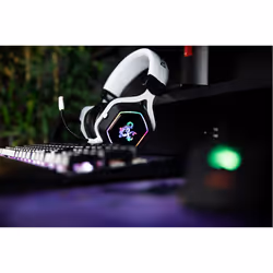 Konix 82381120335 headphones/headset Wired Head-band Gaming USB Type-A Black, White - Additional view 7