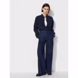 Uniqlo Japan Wide Trousers Jeans Long - 69 NAVY/L