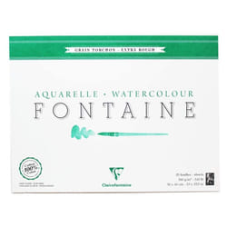 Clairefontaine Fontaine Extra Rough Watercolour Glued Pad, Glued 4 sides, 300 g, 30 x 40 cm, 25 Sheets