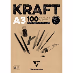 Clairefontaine 3329680965469, Art paper pad, 90 g/m², 100 sheets