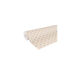 - Ref 223801C - Recycled Kraft Long Roll Wrapping Paper (Single Roll) - 70cm Width x 50m Length, 70gsm Recycled Kraft Paper - Silver Stars Design
