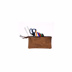 - Ref 410048C - Kleo-Pathra' Leather Large Flat Pocket With 2 Compartments - 22 x 11cm, Made From Genuine Lambskin Leather, Metal Zip With Leather