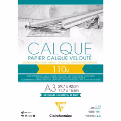 Clairefontaine 3329689751070, A3 (297x420 mm), 110 g/m², 50 sheets, White, 297 mm, 420 mm