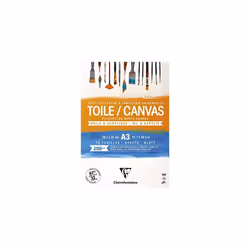 Clairefontaine - Ref 975208C - Ready to Paint Canvas Pad (10 Sheets) - A3 Sized, 200gsm Paper, Acid Free, pH Neutral - White ...
