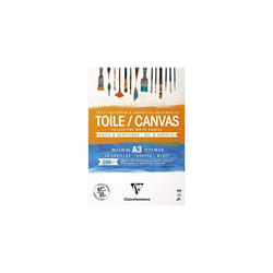 Clairefontaine - Ref 975208C - Ready to Paint Canvas Pad (10 Sheets) - A3 Sized, 200gsm Paper, Acid Free, pH Neutral - White - Suitable for Oil &