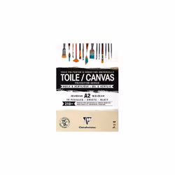 Ref 975212C Ready to Paint Grained Canvas Pad 10 Sheets A2 Sized 210gsm Paper Acid Free pH Neutral Sandy Suitable for Oil Acr ...