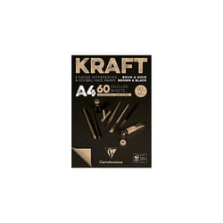 Ref 975818C Kraft Black and Brown Paper Pad 60 Sheets A4 210 x 297mm 90gsm Acid Free pH Neutral One Side Brown One Side Black