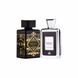 Lattafa Perfumes for Unisex 2 Piece Eau de Parfum Gift Set (Bade'e Al Oud Oud For Glory + Ejaazi Intensive Silver) 3.4 Ounce/ ...
