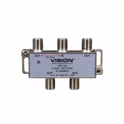 VISION - 4-Way Splitter DC Pass 5-2400MHz LED Indicator V26-104LED