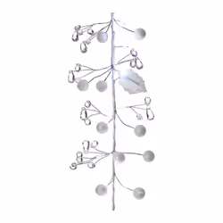 Premier - 1.8m LED White Garland with Berries & Leaves and Clear Gems, Battery Operated, 30 Warm White LEDs