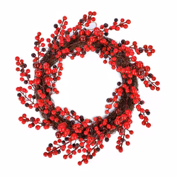 Premier - 45cm Red Berry Decorative Wreath