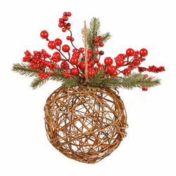 Premier - Decorative Red Berry & Ratten Ornament