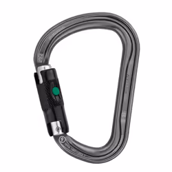 Petzl M36A BL, Bent gate, Locking carabiner, D-shaped, Aluminium, Grey, 27 kN