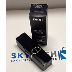 Dior Rouge Dior Lipstick in 100 Nude Look VELVET 1.5g Travel Mini Size BNIB
