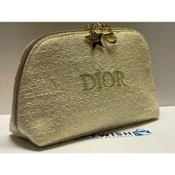NEW DIOR Beauty Gold & Cream Make-up & Cosmetics Bag, Pouch w/Zip
