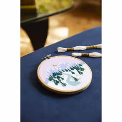 DMC Embroidery Kit Winter Landscape by Georgie K. Emery - Advanced