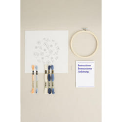 DMC Embroidery Kit Blue Ditsy Florals by Jenni Davis - Intermediate