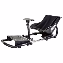 Oplite NitroKart, Racing cockpit, Black, Steel, Thrustmaster, Logitech, Fanatec, MOZA, and Hori steering wheels and pedals, t ...
