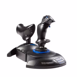 Thrustmaster 4160647, Joystick, PlayStation 4, Menu button, Options button, Share button, Start button, Wired, Black, Blue, C ...
