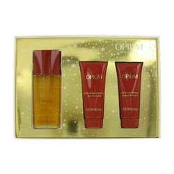 YSL Opium 50ml, 75ml Shower Gel, 75ml Body Milk