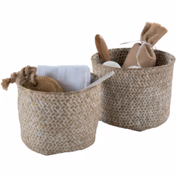 Compactor Mika, Storage basket, Beige, Round, Cane, Monochromatic, Metal