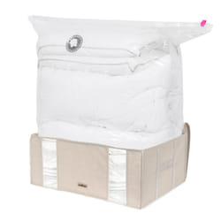 XXL Space Saving Vacuum Storage Box, For Wardrobes, Bedrooms and Lofts, Clothes Organiser, Pillow, Bedding and Duvet Storage, Vacuum and Pump