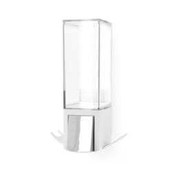 Wall Mounted Single Soap Pump Dispenser, No Drilling Soap Bottle, 500 ml Capacity with 2 Storage Hooks, 12.1 x 12.1 x 20.6 cm, Durable ABS,