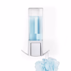 Wall Mounted Single Soap Pump Dispenser, No Drilling Soap Bottle, 500 ml Capacity with 2 Storage Hooks, 12.1 x 12.1 x 20.6 cm, Durable ABS, - Additional view 4