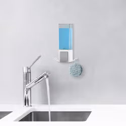 Wall Mounted Single Soap Pump Dispenser, No Drilling Soap Bottle, 500 ml Capacity with 2 Storage Hooks, 12.1 x 12.1 x 20.6 cm, Durable ABS, - Additional view 5