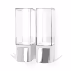 Wall Mounted Double Soap Pump Dispenser, No Drilling Soap Bottle, 2 x 500 ml Capacity with 2 Storage Hooks, 8.3 x 20 x 20.6 c ...