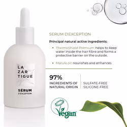 Lazartigue Thermo-Protective Serum D'Exception  Heat Protection Hair Serum  Vegan  Sulfate & Silicone Free  1.7 Fl.Oz.