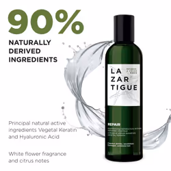 Lazartigue Repair Shampoo  Vegetal Keratin for Deep Repair & Shine  Vegan  Sulfate-Free  Silicone-Free  for Damaged Hair  8.4 Fl. Oz.