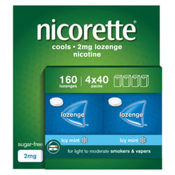 Nicorette Cools 2mg Lozenge, 160 Lozenges (4 x 40 Packs), Effective and Discreet Quit Smoking Aid for Cigarettes, Nicotine Lozenges with Dual-Layer I