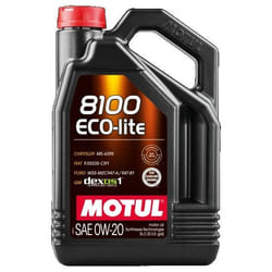 Motul 8100 ECO-LITE 0W-20 5l Engine oil 109676 FORD: FIESTA 6, Transit Custom V362 Van, FOCUS 3, TOYOTA: Yaris III Hatchback, Auris Hatchback