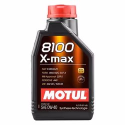 Engine oil; MOTUL; 8100 X-MAX; 0W-40 1; for VOLKSWAGEN, BMW, MERCEDES-BENZ, AUDI, TOYOTA