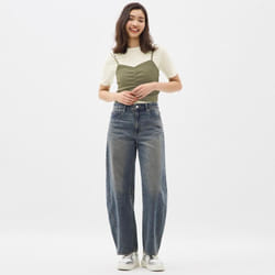 Gu By Uniqlo Barrel Leg Jeans  Standard Length 71.0 To 75.0 Cm - 67 BLUE/XS