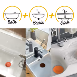 4 Colours Universal 2in1 Kitchen Sink Plug/Filter 110mm Stick Function Easy Use - Black - Additional view 4