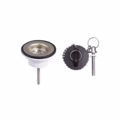 Wash Basin Sick Stainless Steel Basket Strainer Waste 1 1/4" with Plug, Chain