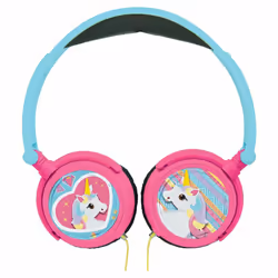 Lexibook Unicorn Wired Foldable Headphones, Children's headphones, 4 yr(s), Blue, Pink