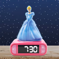 Lexibook RL800DP 3D Disney Princess Childrens Clock with Night Light