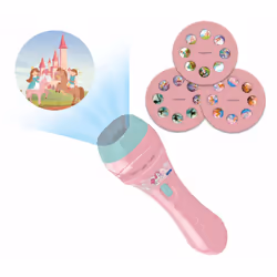 LTC050UNI Unicorn, Torch Light and Projector with 3 Discs, 24 Images, Create Your own Stories, Pink