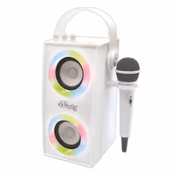 iParty Bluetooth Speakers with Mic & Lights Effects - White