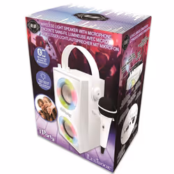 iParty Bluetooth Speakers with Mic & Lights Effects - White